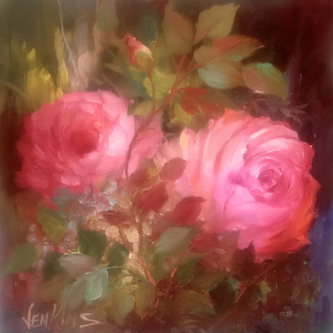 加里$这对老夫妇教授绘画40多年,画的花也太漂亮了!