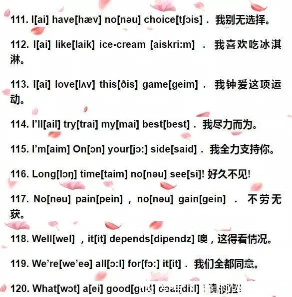 中小学266句英语口语（附音标），贴墙上背熟，孩子成绩不会差