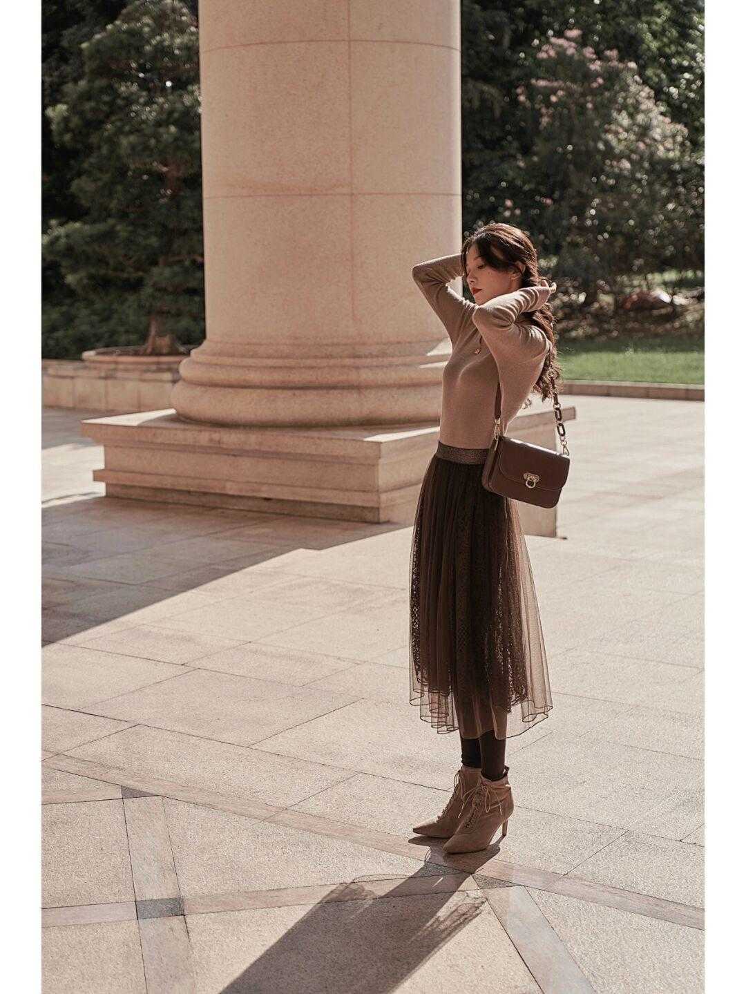 冬天|谁说冬天不适合穿纱裙的?跟着博主这样穿,真的好好看