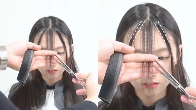 修剪|自己剪遮肉小脸刘海!把握发型师比例13,所有脸型都变鹅蛋脸