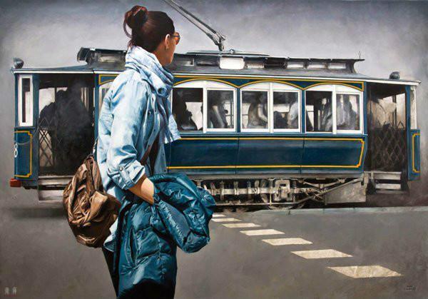 写实#城市街道人物油画:西班牙青年画家Marc Figueras的写实油画