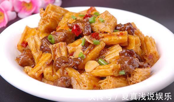 肉丝炒年糕|美食推荐：红烧对虾，肉丝炒年糕，腐乳土豆，大葱烧腐竹