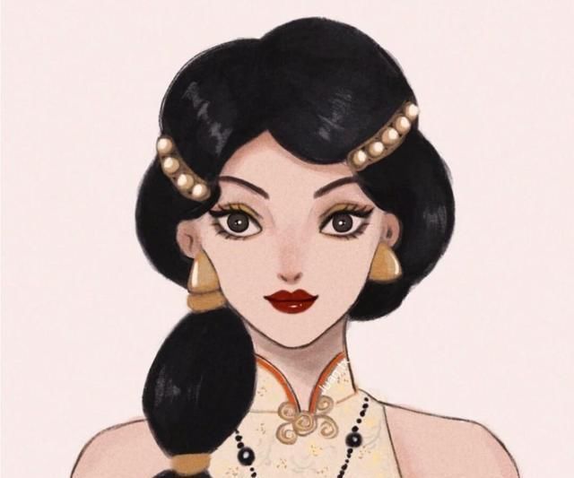 证件照|迪士尼公主的民国风证件照,艾莎表情太可爱,花木兰的旗袍最亮眼