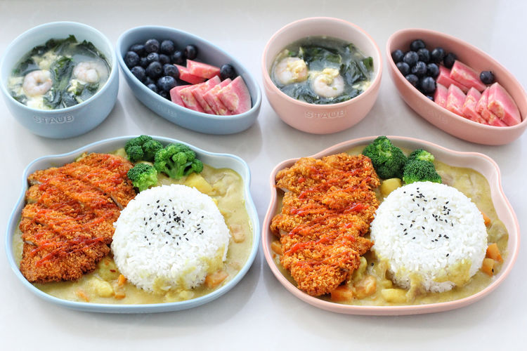 裙带菜|两片猪肉加蔬菜,做成美味咖喱猪排饭,健康实惠孩子们吃得好开心