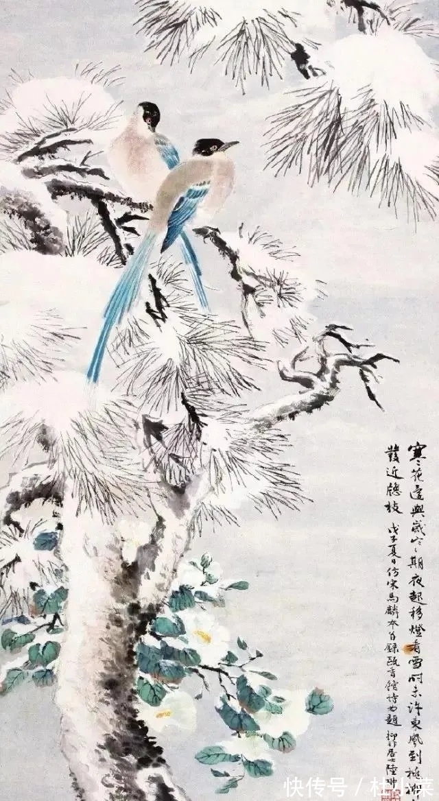 国画大师@冷逸空寂|国画大师王雪涛雪景花鸟画