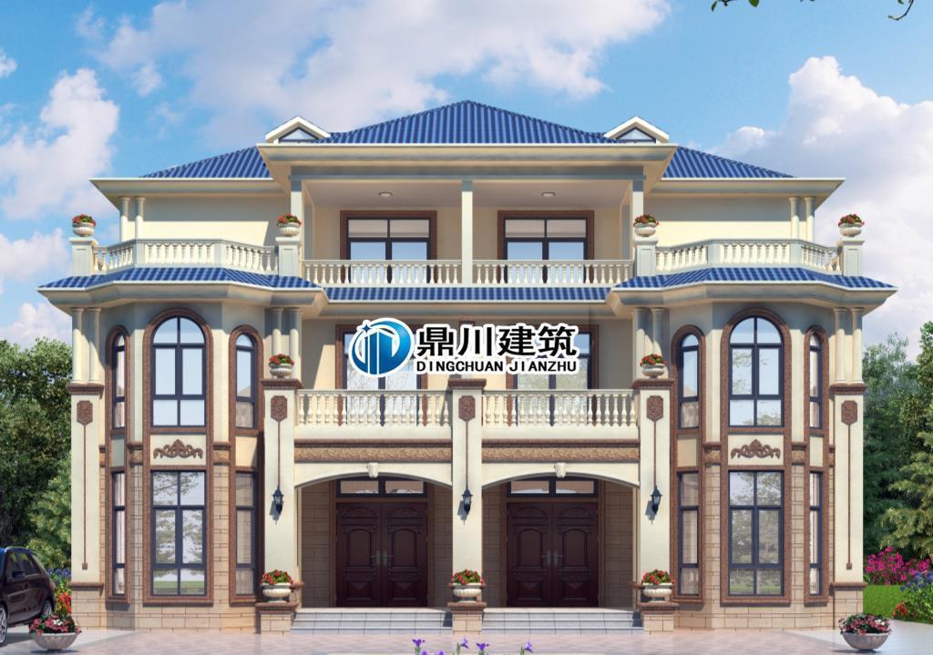 露台|16×14米,双拼三层农村别墅,每户6间卧室,兄弟和睦人人羡慕