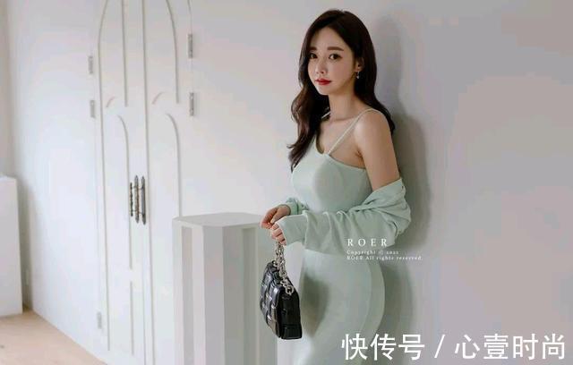 时尚|女神孙允珠高清时尚搭配:希腊风复古女神烟绿薄荷长裙