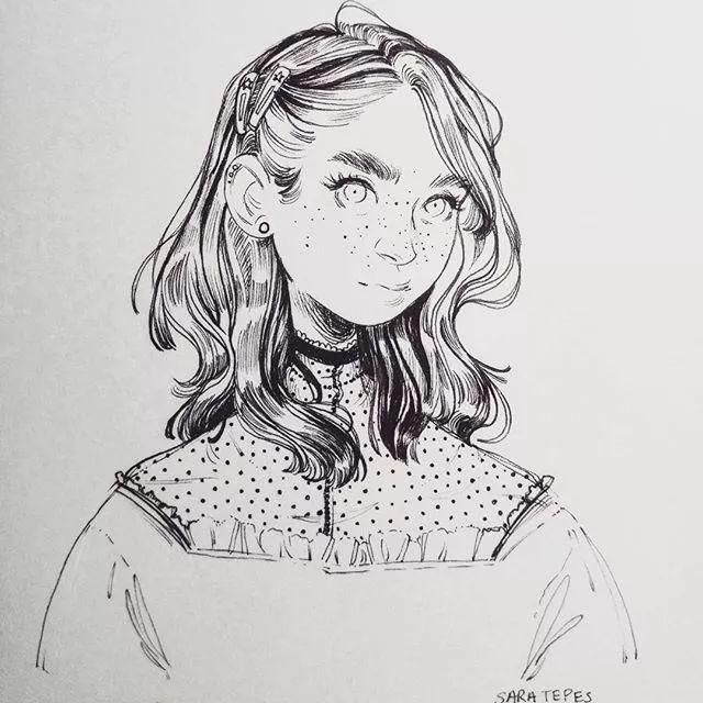 大动态|最怕长的美,还会画画的女孩子,这才是速写该有的线条啊