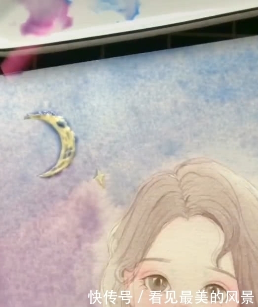 小女孩$美术生画小女孩,感觉暖心又很萌,网友:甜甜的感觉