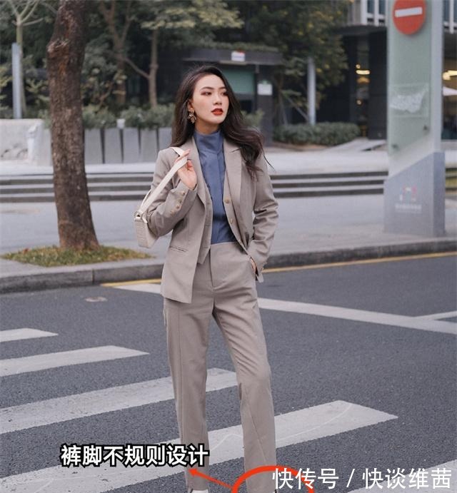 裙子|天凉了，裙子就收起来吧！今秋流行“薄西装+直筒裤”，洋气显瘦