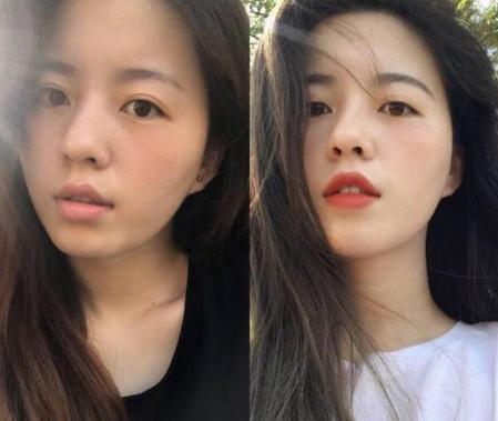 女大学生 女大学生化妆前后对比,堪比“变脸”现场,男生:心态崩了