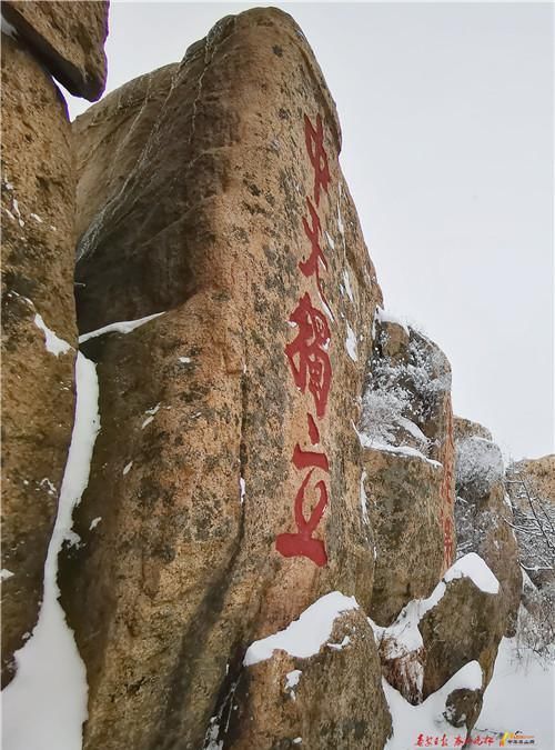 泰山之巅再迎春雪 巍巍高山飞玉尘