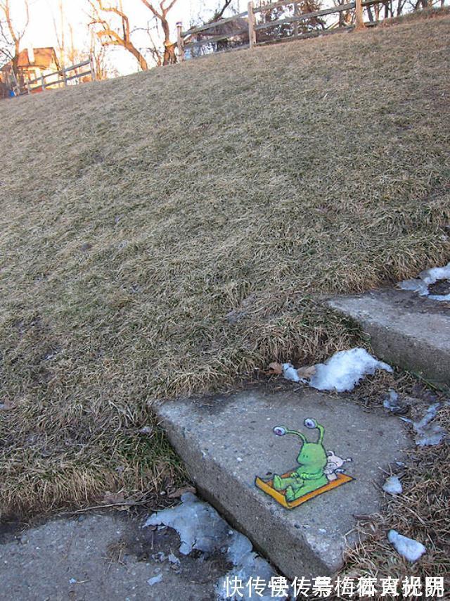 密歇根州!他用粉笔在街边“乱涂乱画”,吸引了百万粉丝,网友:能多来点吗