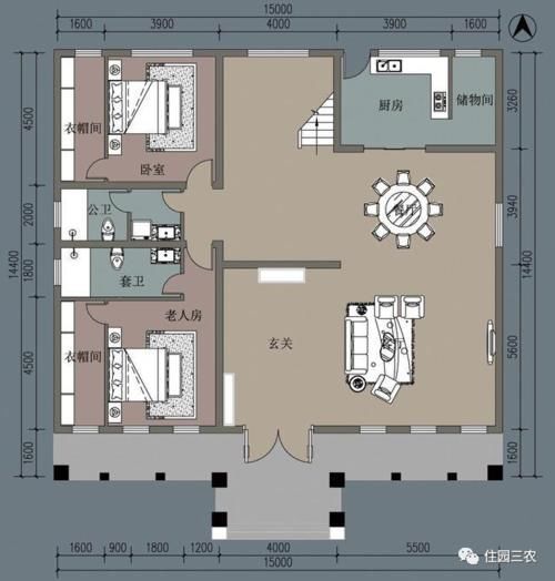 户型|农村欧式经典二层别墅，6室1厅，面宽才15米，气派又实用，好想回家建一栋