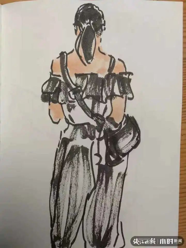 潘天寿&3年画了12000多幅!地铁早晚高峰上,他画了这些偶遇的人