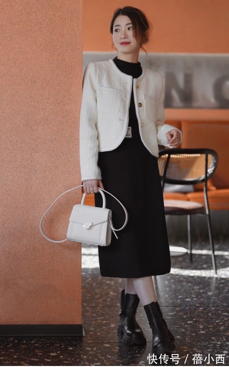 黑白配|新年如何让人眼前一亮?过膝半身裙必须安排上,优雅得体还时髦