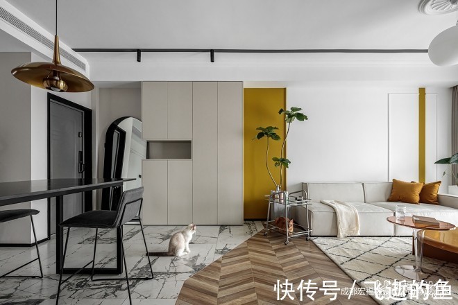 轻食简餐|90平米2居室如何做到潮流混搭风