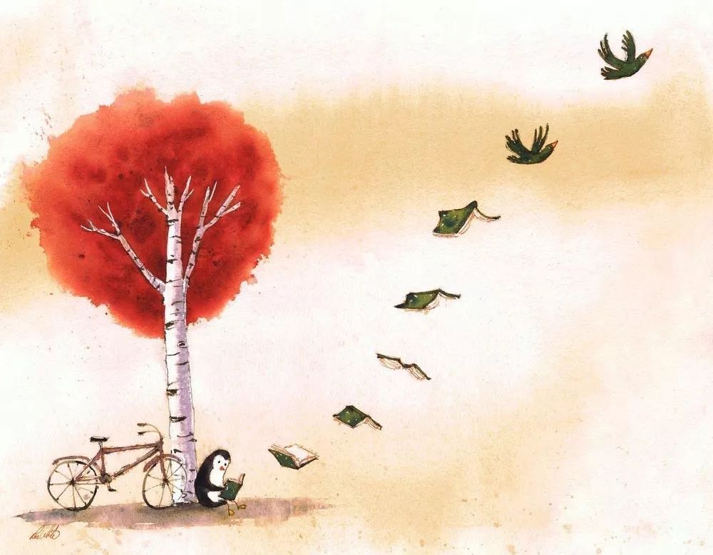 治愈插画$治愈插画:童年,像一个流丽繁复的梦