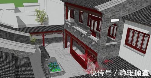 宅基地|喜庆的四合院设计，家里的宅基地小也可以盖，很适合农村