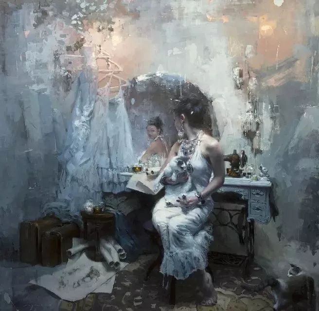 拉斐尔$他的作品有印象派的朦胧和浪漫主义唯美