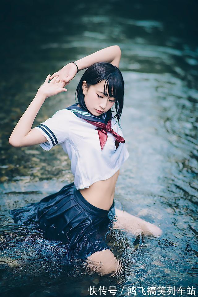 JK|日本JK水手服美图赏:青山绿水间的蓝白少女