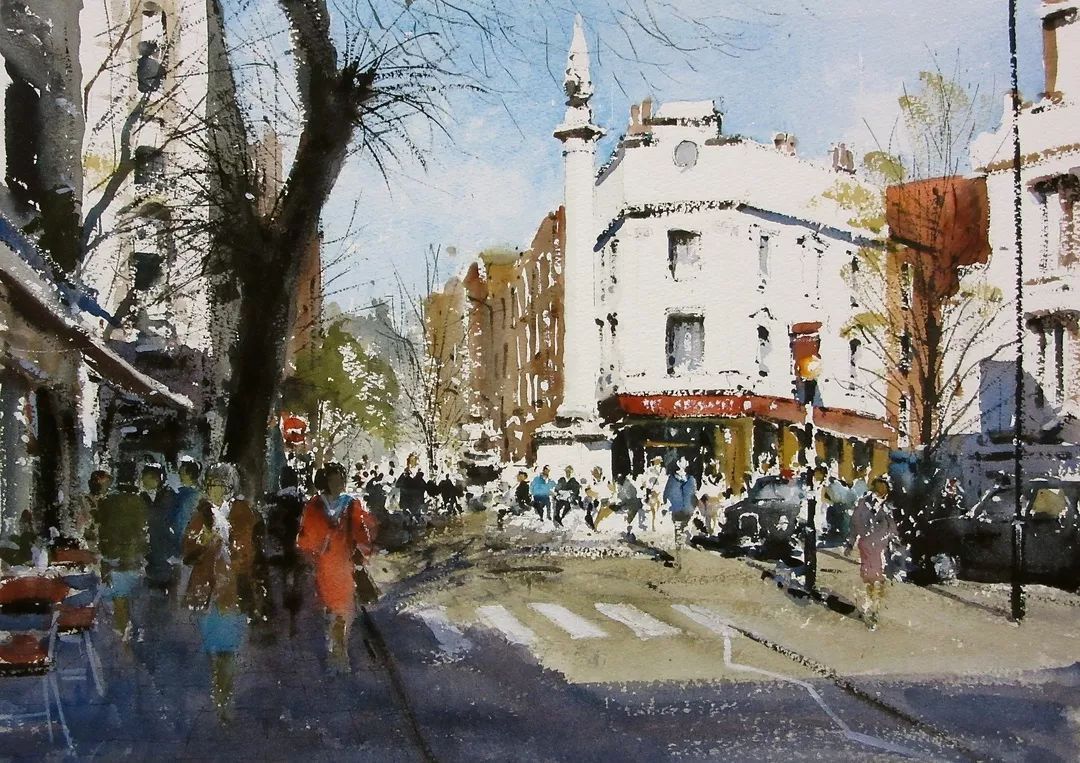 水彩画!印象主义水彩画:杰拉德·格林用光的氛围来赋予作品活力和生机