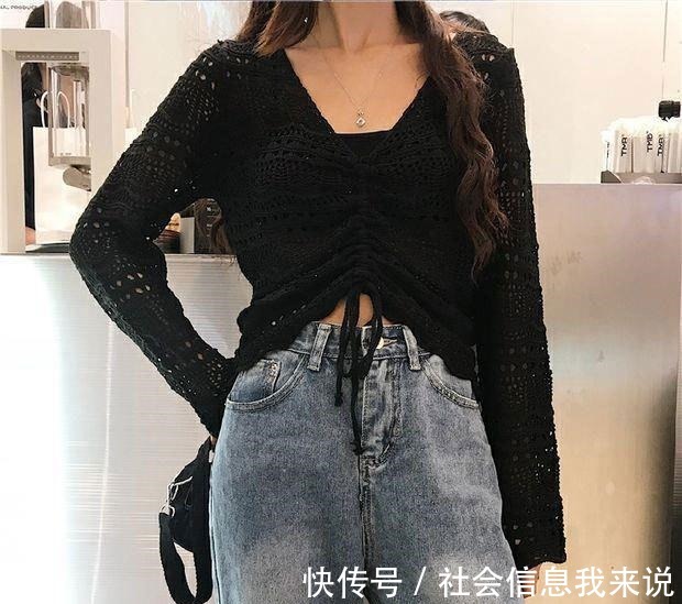 气质 秋季日常穿搭,气质镂空针织衫,更加迷人!