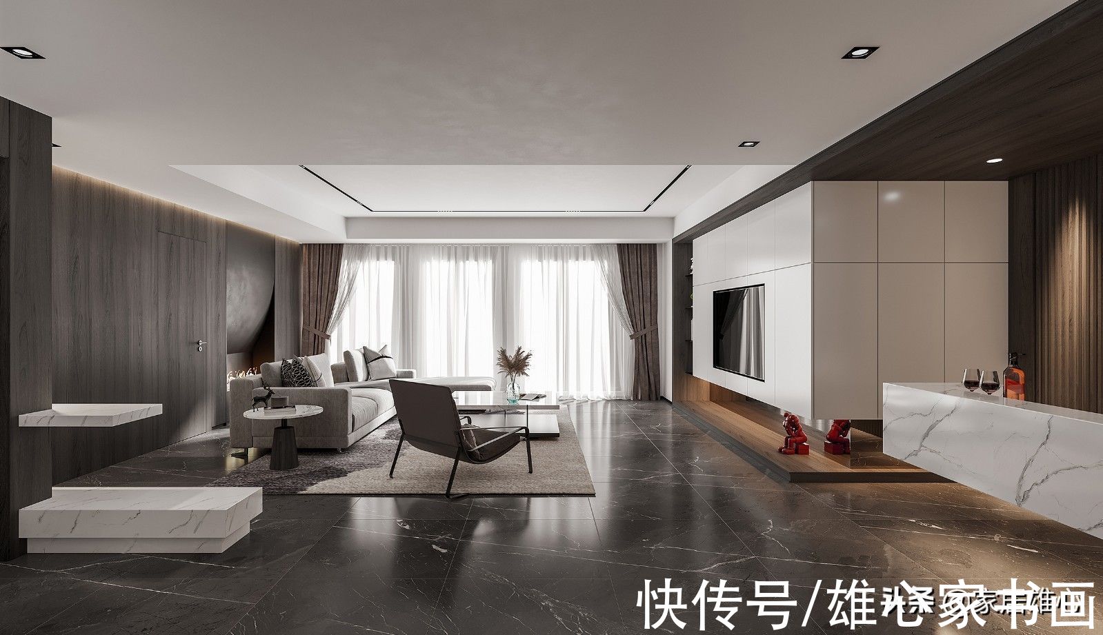 无主灯|280㎡无主灯简约设计样板间
