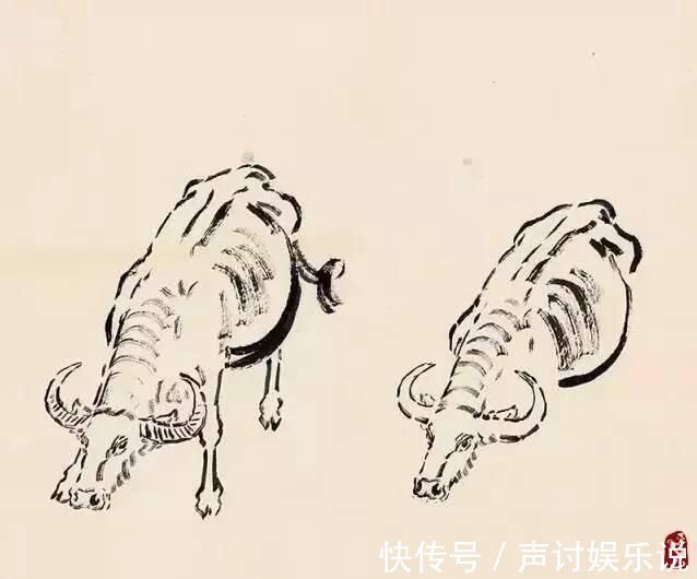 国画@牛年：国画牛的画法步骤图文详解，一目了然