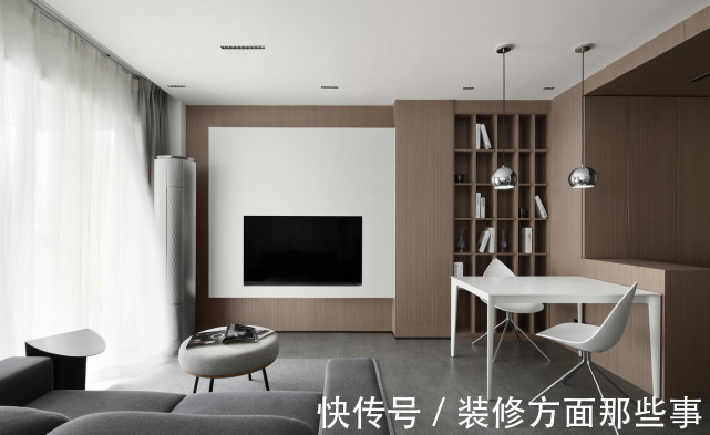 玄关|50平现代一居室,进门区域的玄关与内部空间形成了鲜明的对比