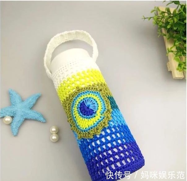 图解|超好看的纯手工钩雀羽杯套~尊贵优雅、吉祥如意(有图解说明)