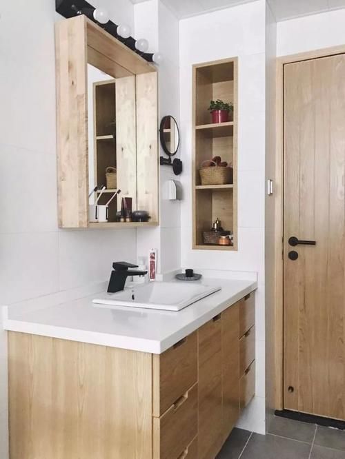 壁龛|不用花3千买储物柜,把卫生间这堵墙做壁龛,颜值高,好用到爆