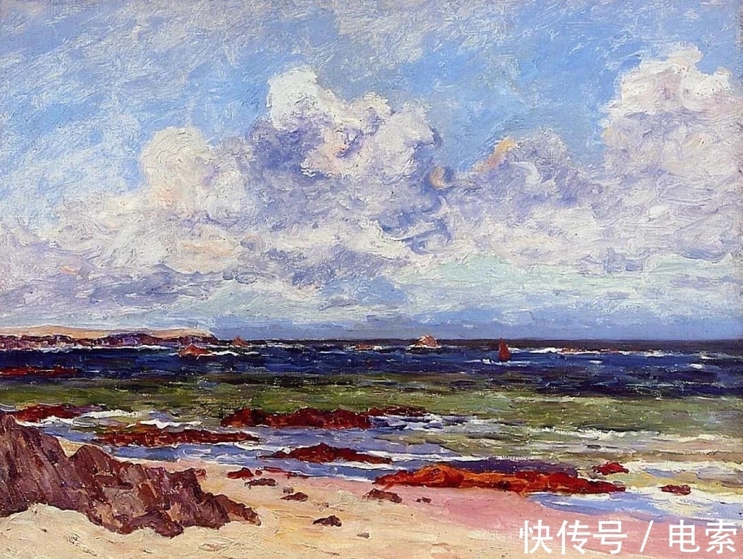 风景@他是法国著名印象派画家,风景油画集合众家之技法,然后自成一格