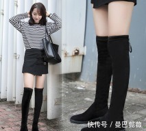 过膝|一年能穿三季的过膝靴,冬天适合这样搭配,让你显瘦又显高