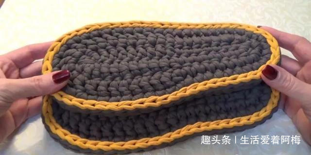 拖鞋&家里有织女，拖鞋不用买，布条钩一双好看又好穿！手工编织附教程