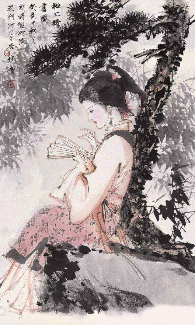 广美教授林墉笔下的女人体国画，俏丽、灵动，勾人魂魄，养眼！