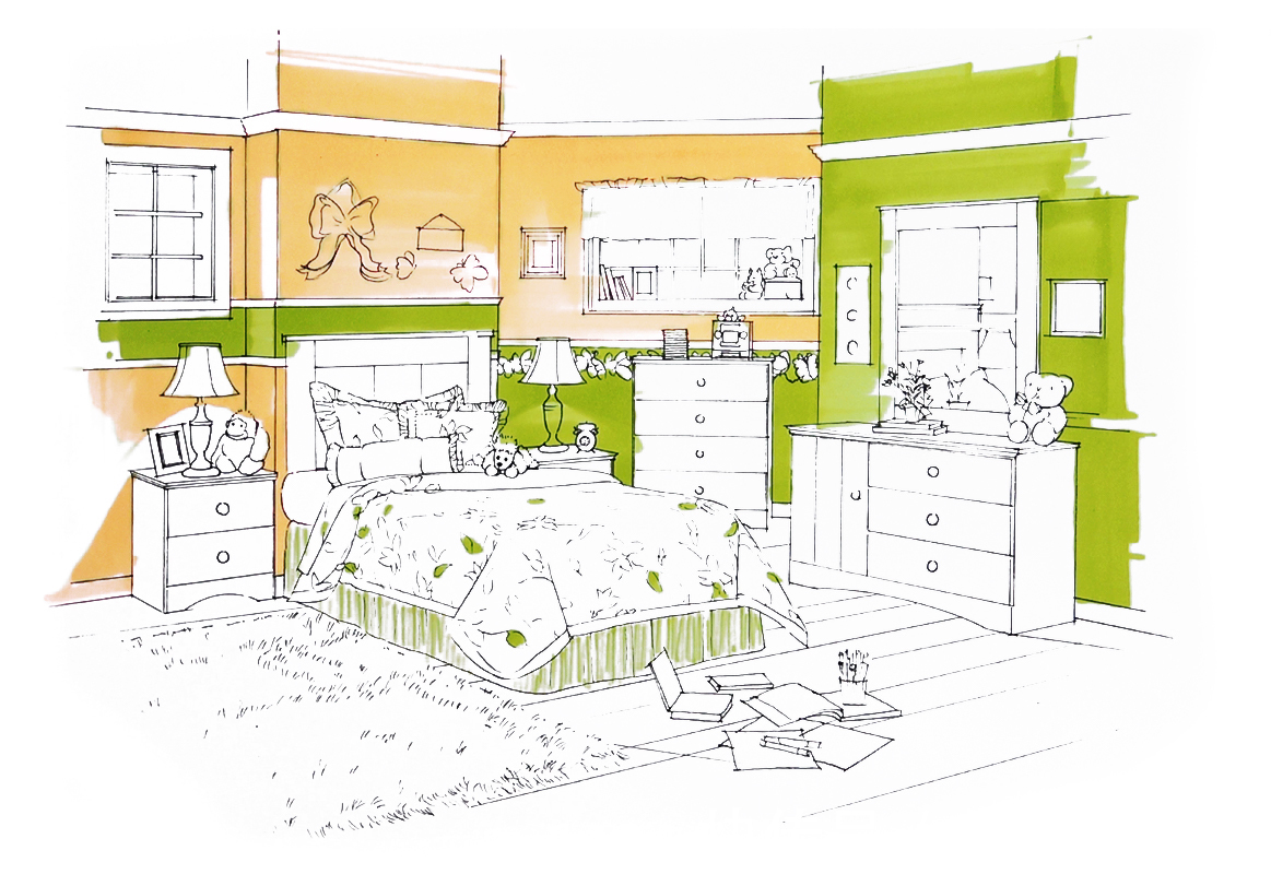 g05!马克笔上色训练,儿童房空间表达|第五课