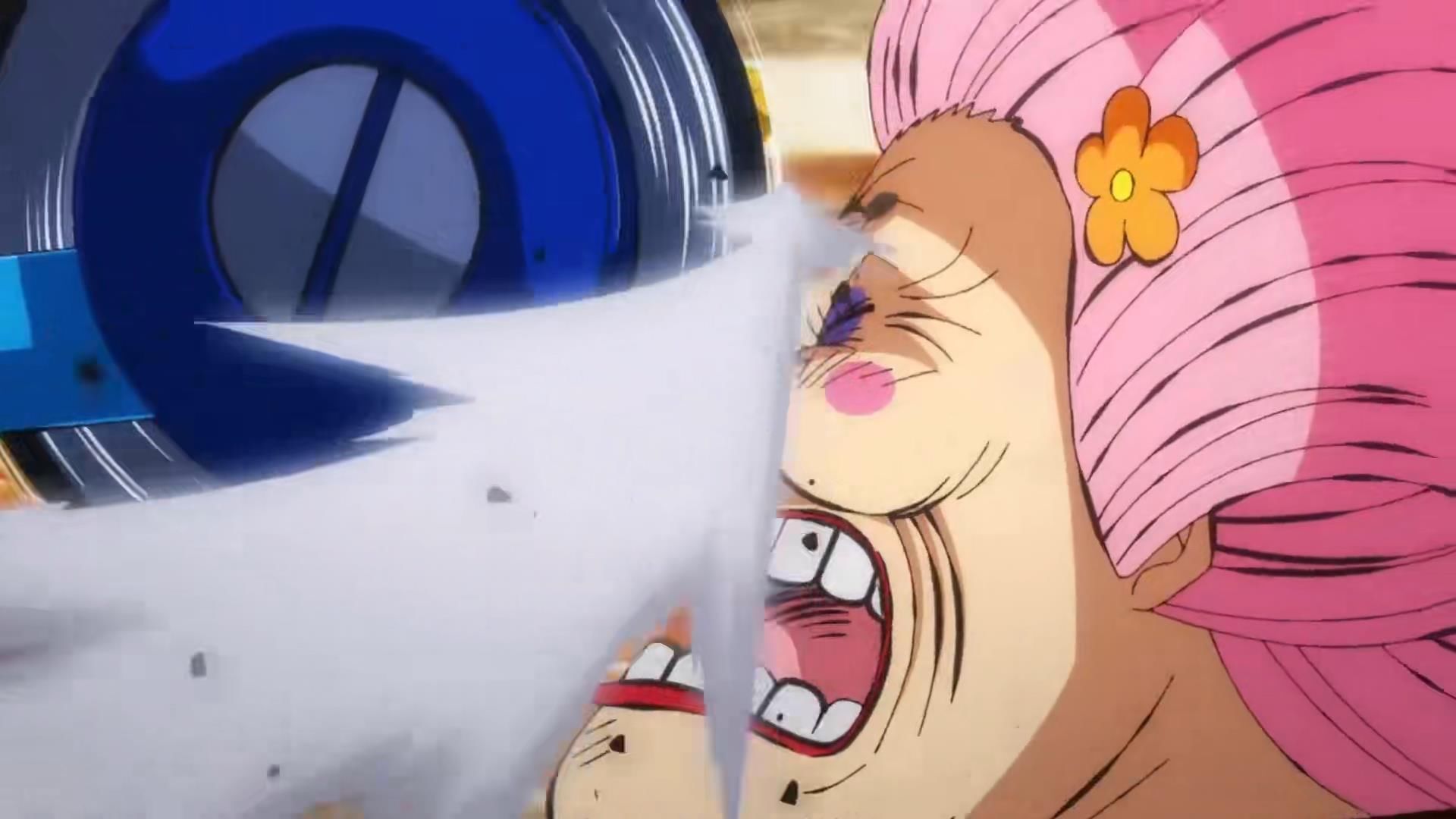 海贼王|海贼王998集:娜美“小贼猫”属性触发,弗兰奇在大妈脸上骑车