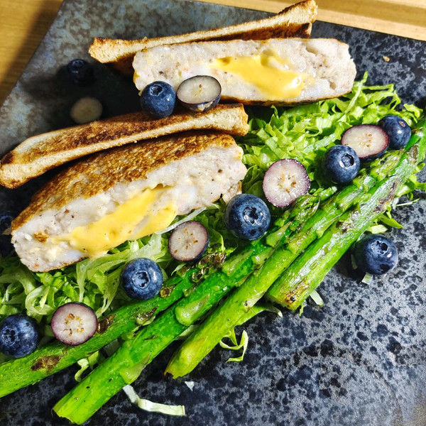 爆浆芝士香菇虾饼