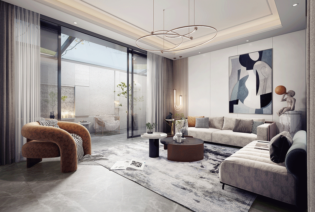 简约|480㎡现代简约,为生活留白~