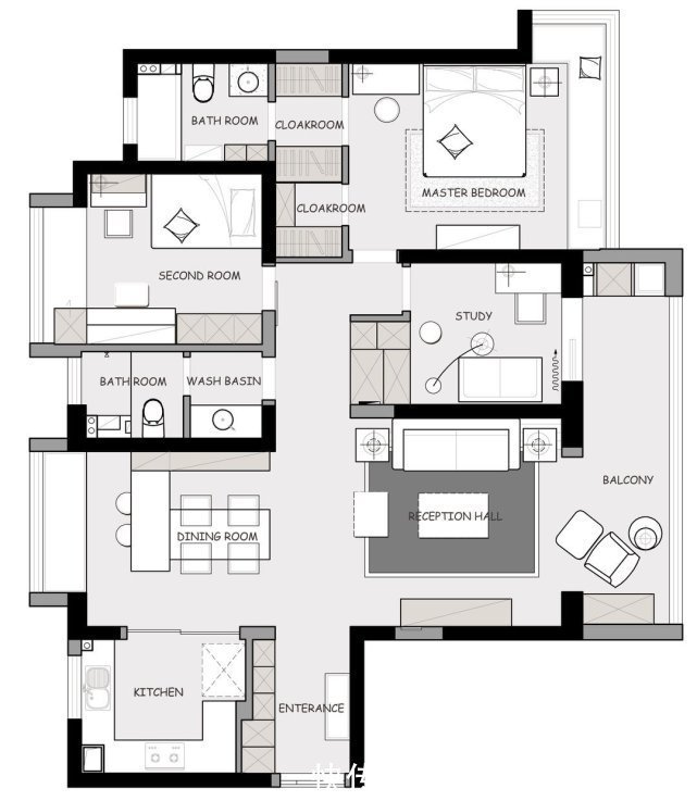 玄关|143平三居室要怎么装修才出其不意，选择复古风格准没错！