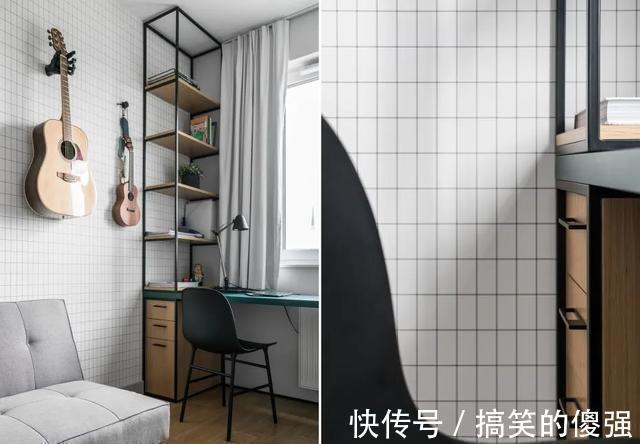 布艺沙发|108㎡现代简约风三室装修，用这样的木格栅做隔断，好美呀