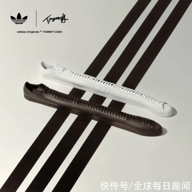 时尚难懂:阿迪达斯联名款超长运动鞋，左白右黑，长度超乎想象