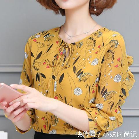 印花|无袖、短袖、中袖的雪纺衫,白领丽人们的通勤款这都有
