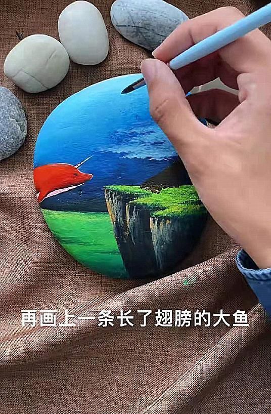 石头|美术生用石头作画,一开始我是笑的,最后大佬收我为徒吧