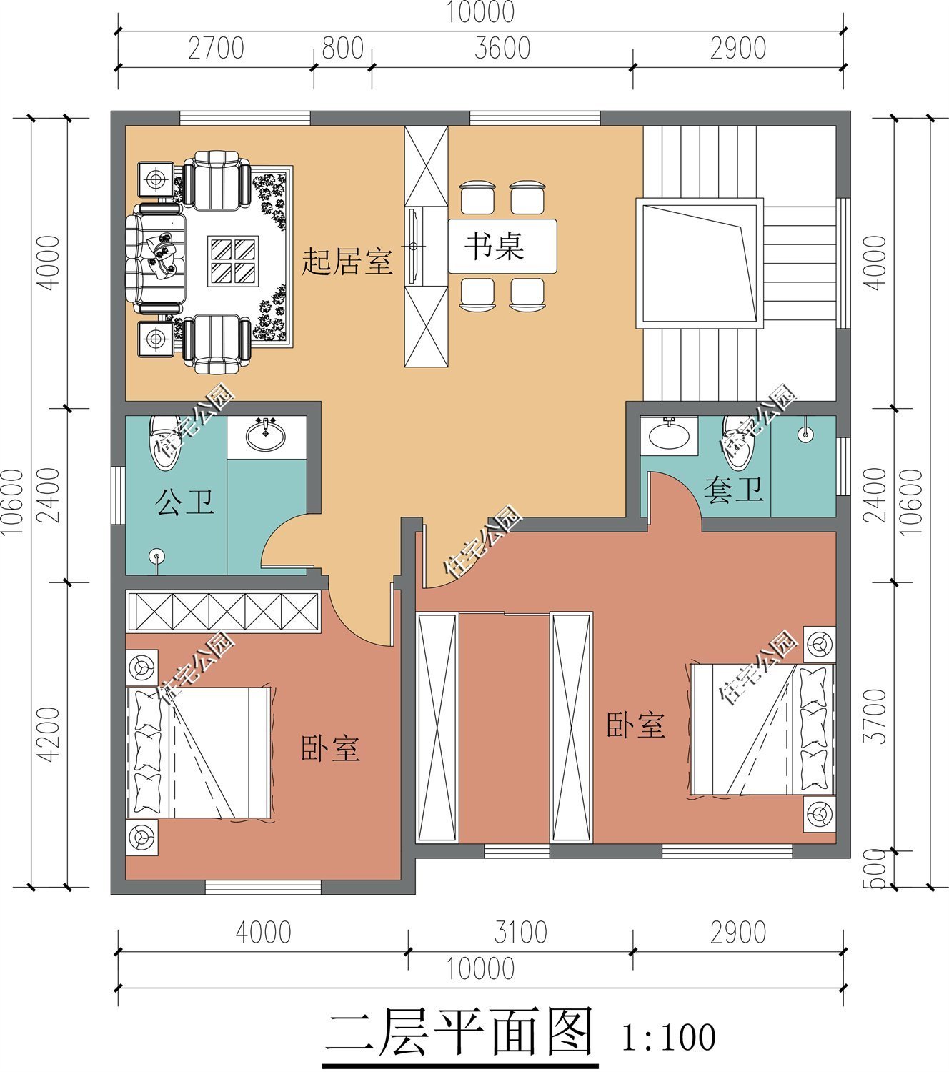 储藏室|10套二层农村别墅图纸，第3套第4套建的人最多，最后一套造价20万