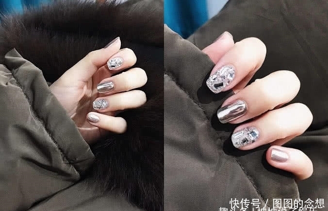 最近“发光”美甲火了,图一银白有气质,图四美的让人心动!