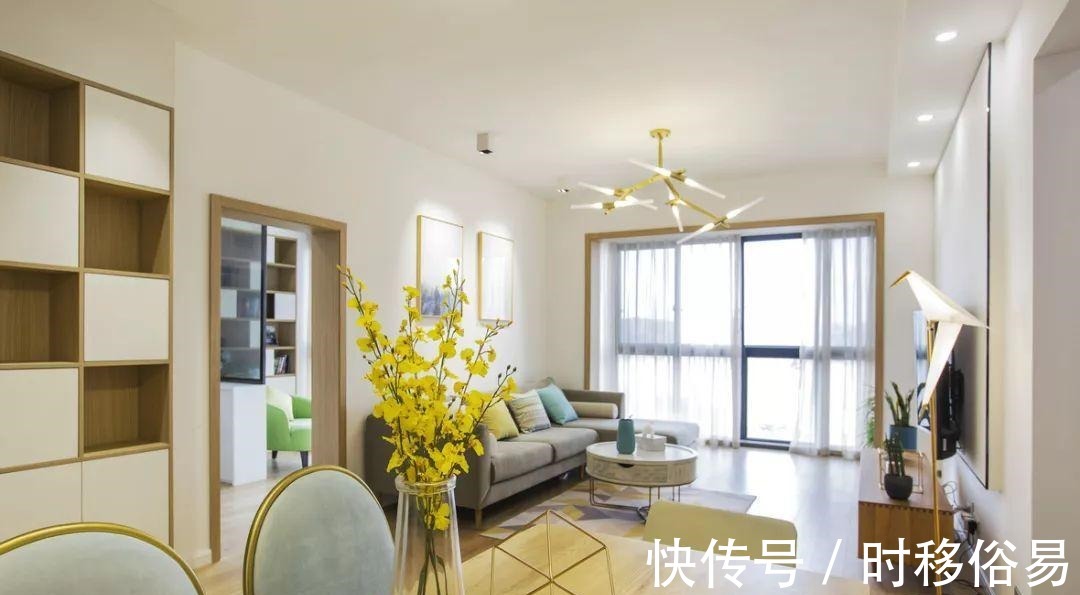 金边虎尾兰|105平简约的北欧风,橙色系很活力的装修,喜欢简单温馨的家