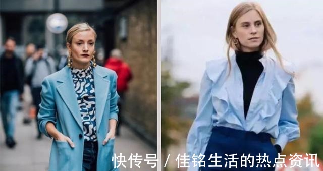 高级感 “雾霾蓝”可显高级感了,照着这3点穿搭思路,显白又显质感!