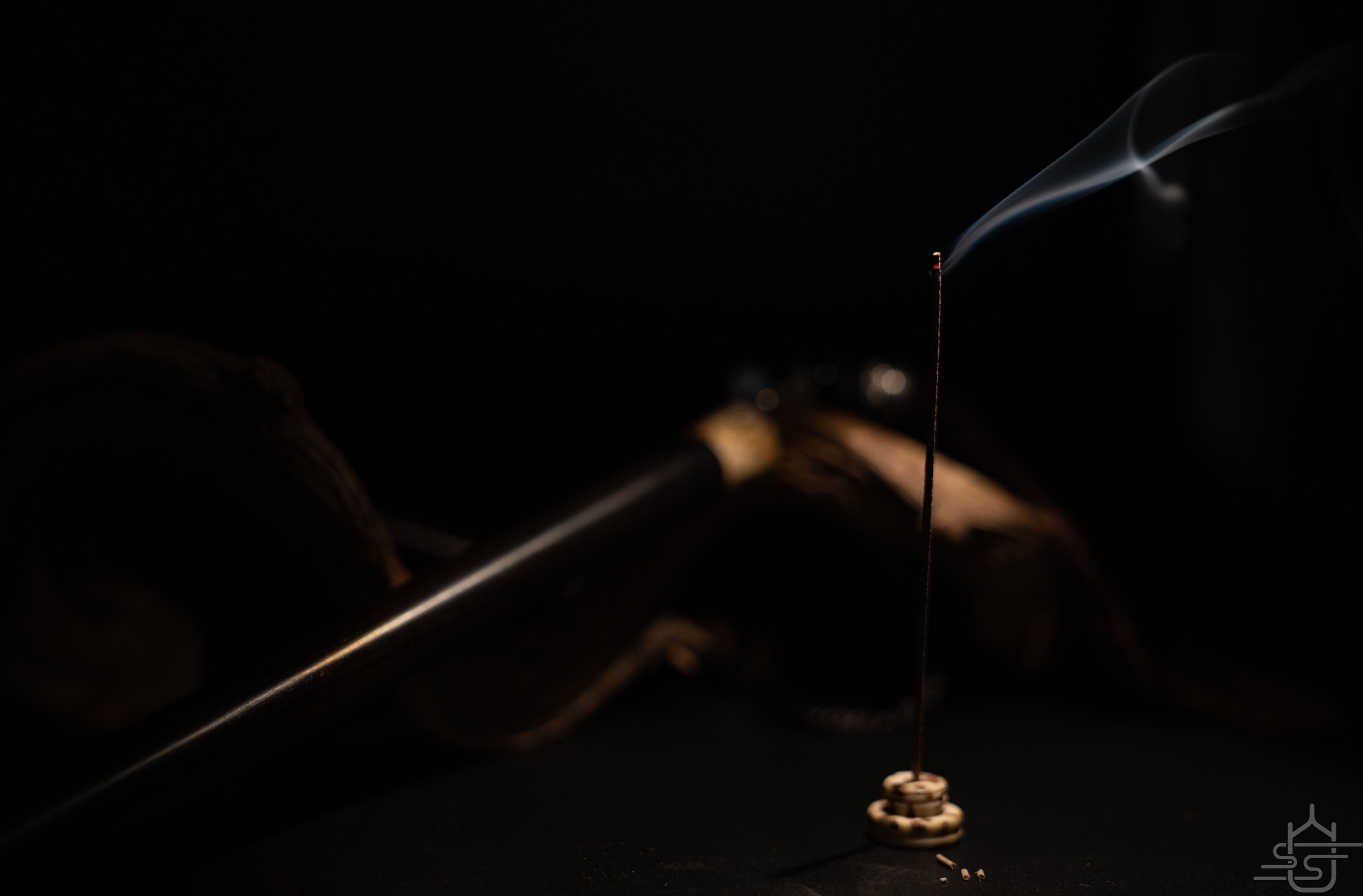 自适居手工越南红土沉香 搭配 黑檀木菩提根香桶